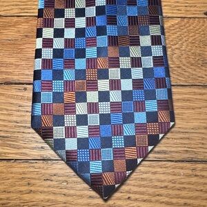 Jos. A. Banks Men's Silk Tie Executive Collecion Multicolor Checkered